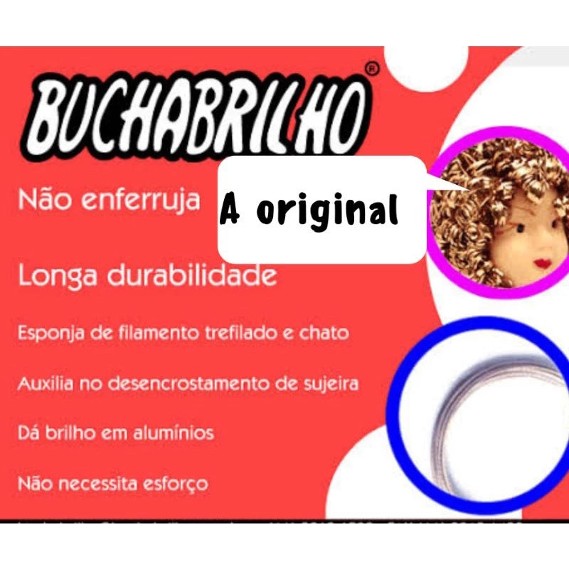 kit 5 Unidades Bucha Esponja de Aço Inoxidável