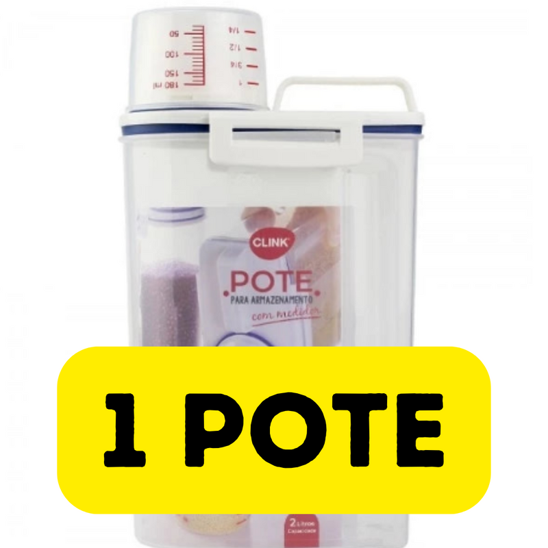 Pote Hermético com Copo Medidor Bico Dosador 2L