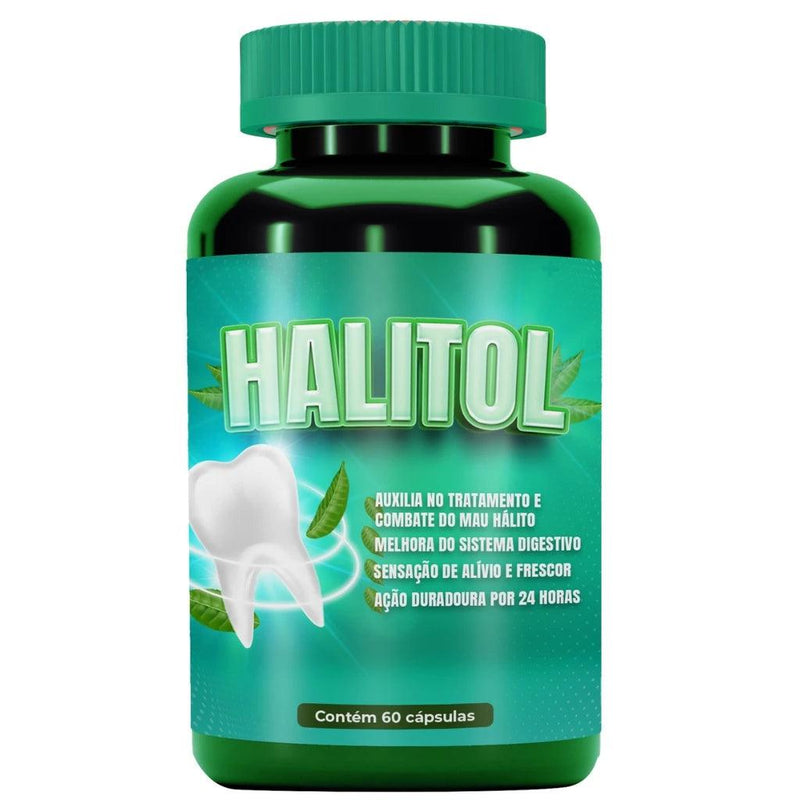 3 Potes de HÁLITOL 500 MG - Fim Do Mau Hálito - Paguei Barato