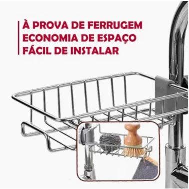 Suporte De Esponja De Aço Inoxidável Ajustável - Paguei Barato