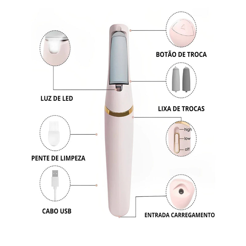 Lixador De Pés e Calo Elétrico Usb e Pilha