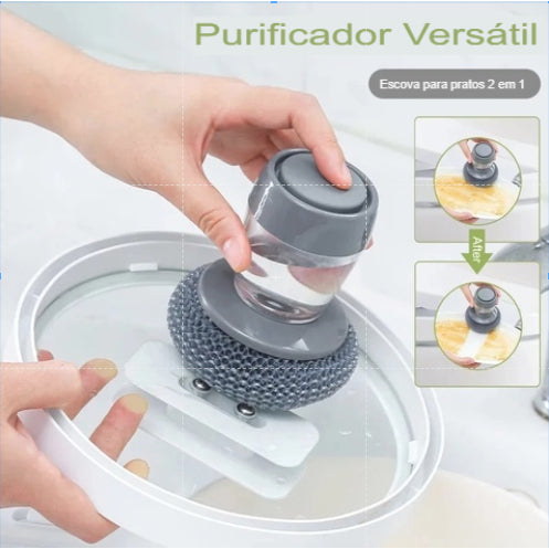 Escova De Aço com Dispenser Para Detergente