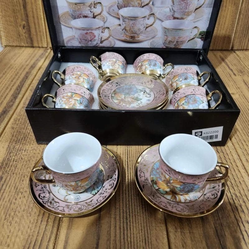 Xícara de Café kit com 12 peças de Cerâmica em Porcelana