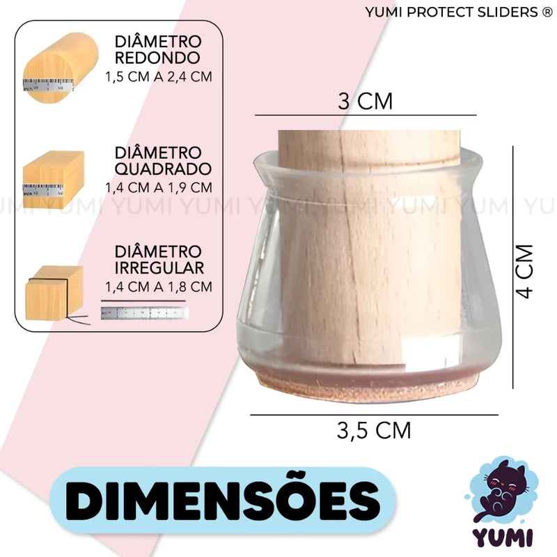 Kit 16 Peças Suporte De Cadeira Transparente Silicone