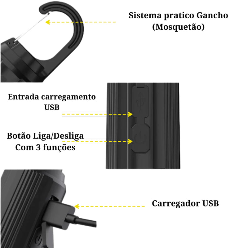 Lâmpada Recarregável Portátil