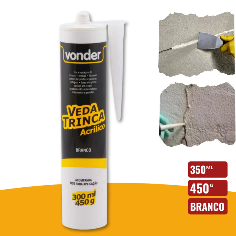 Veda Trinca Branco Para Parede 350ml