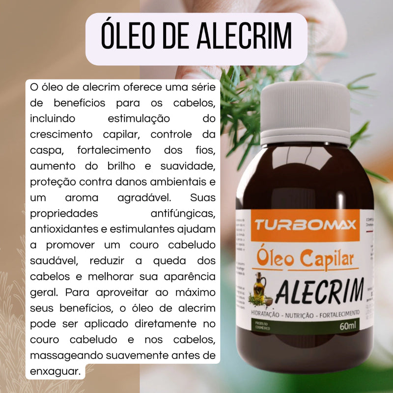 Kit 3 Óleos Capilar Rícino, Alecrim e Coco 60ml