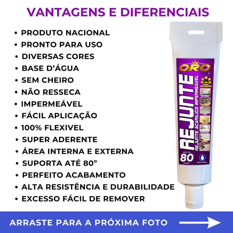 Rejunte Ultra Resistente a Umidade Impermeável (COR BRANCO)