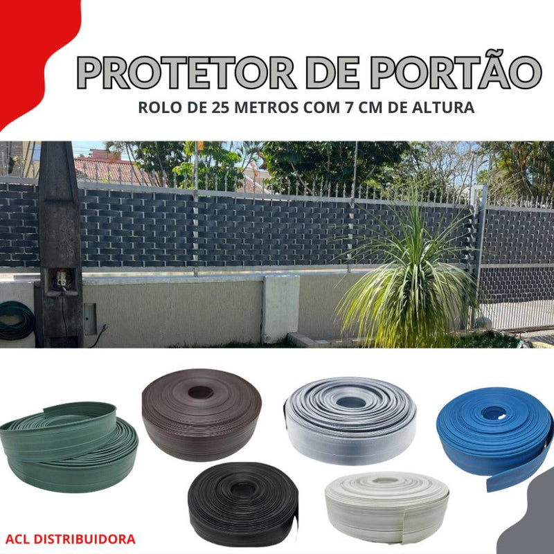 Protetor de Portão 25 METROS em 6 CORES (7 cm de altura) - Paguei Barato