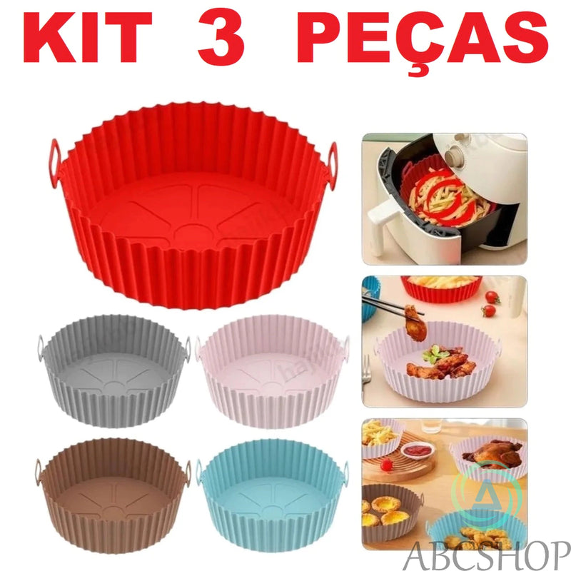 Kit 3 Formas De Silicone Para Air Fryer