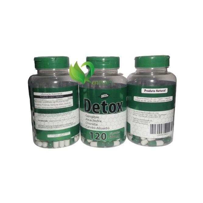 DETOX 120 Cápsulas 500 mg - Queima Gordura Corporal e Desintoxicante - Paguei Barato