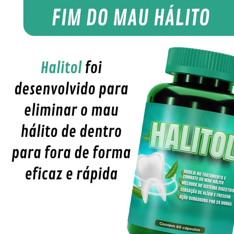 3 Potes de HÁLITOL 500 MG - Fim Do Mau Hálito - Paguei Barato