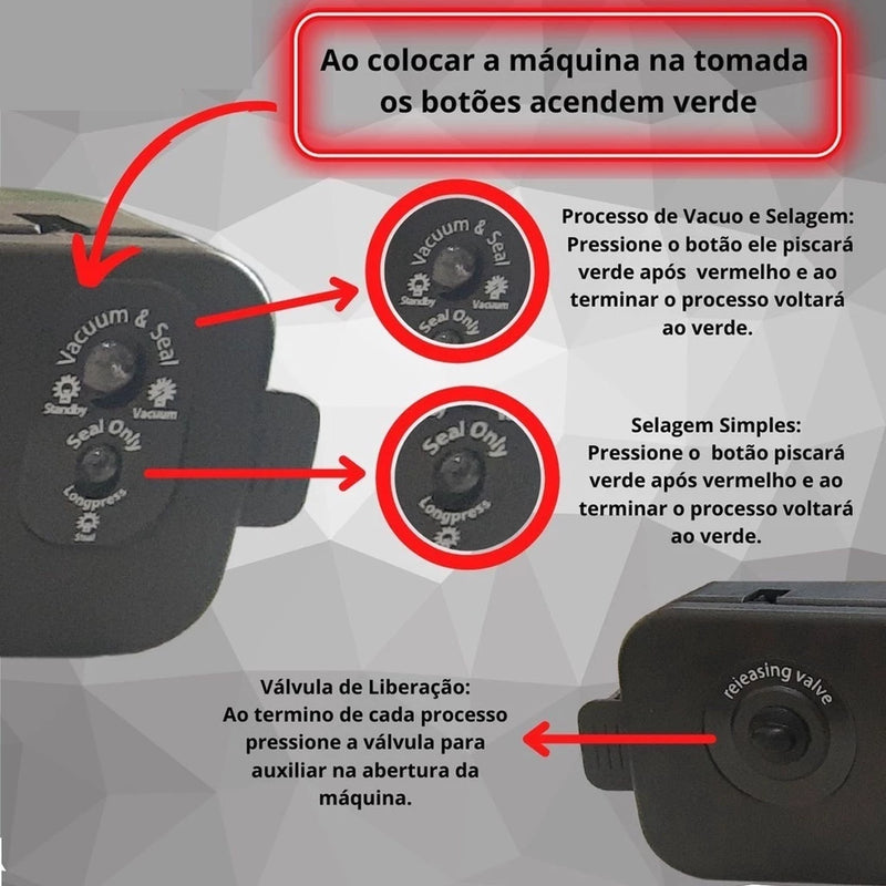 Seladora a Vácuo de Alimentos Doméstica Bivolt