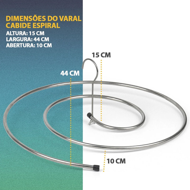 Varal Espiral Cabide Aço Inox Redondo - Paguei Barato