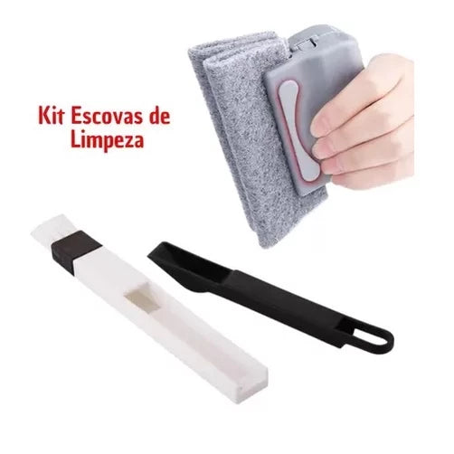 Kit Escova Multiuso Limpeza De Janelas